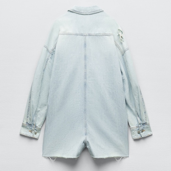 Zara TRF DENIM SHORT JUMPSUIT 4365/080 - Picture 6 of 15